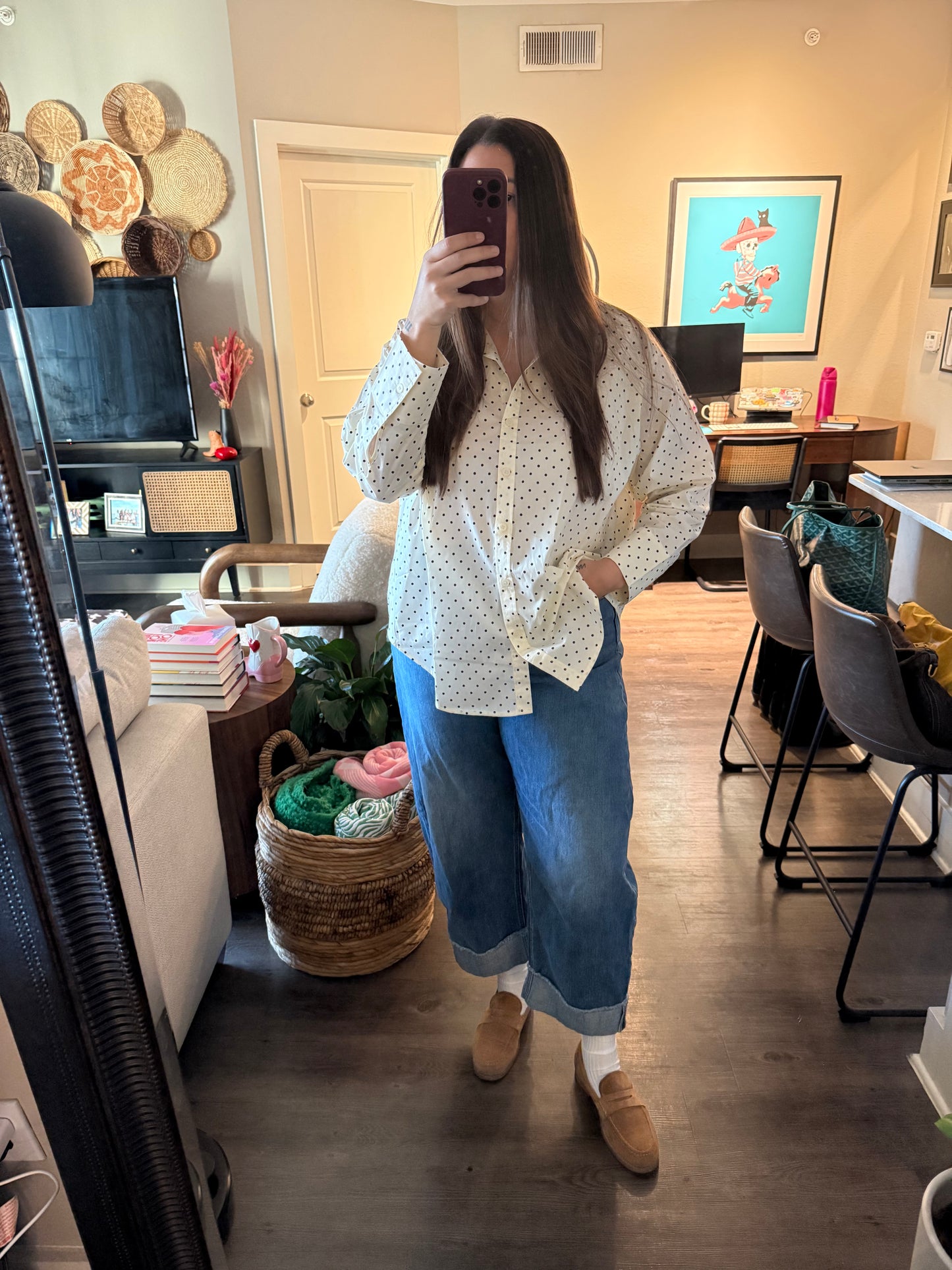 Polka Dot Button Down Shirt