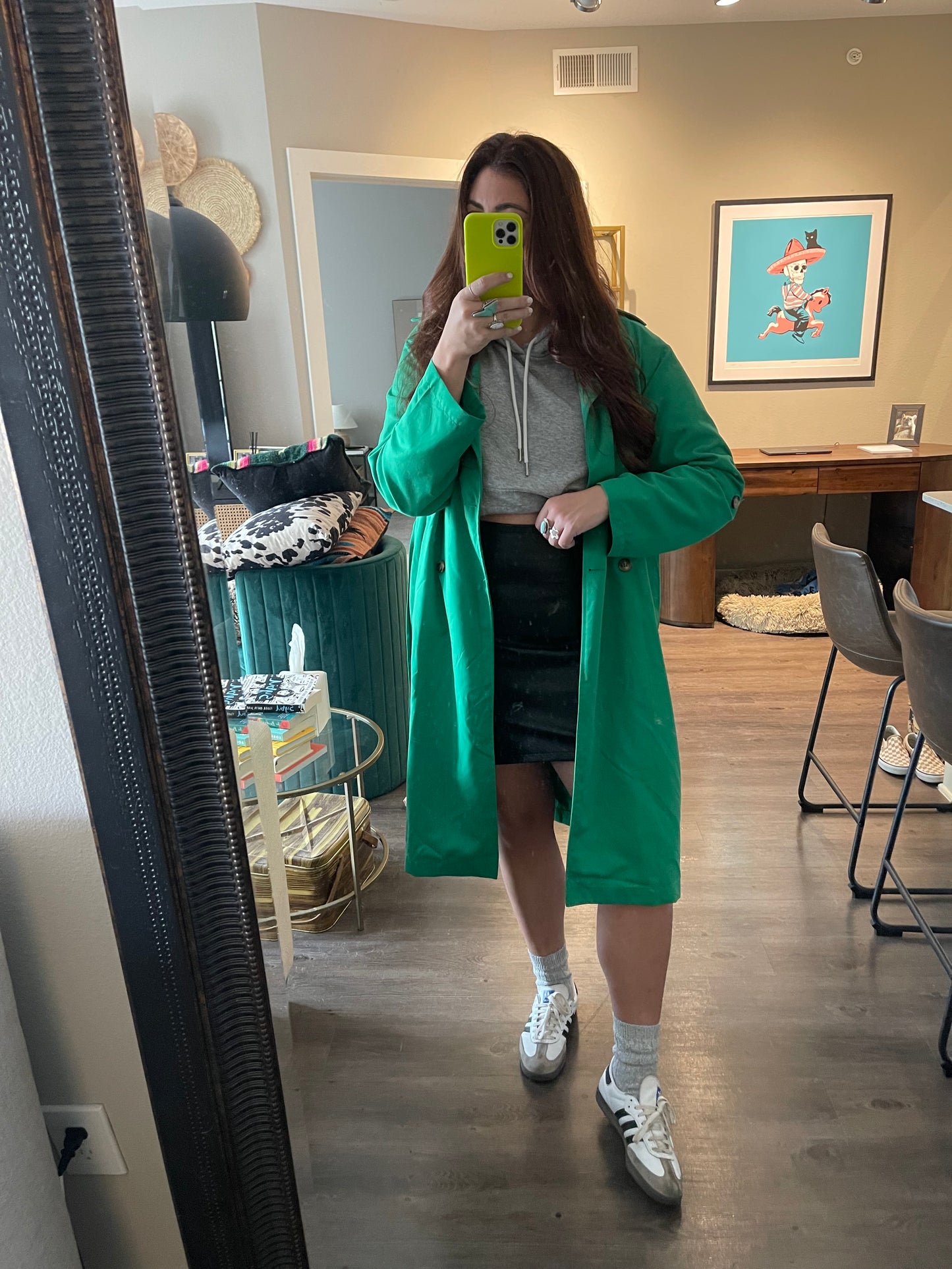 Kelly Green Trench Coat