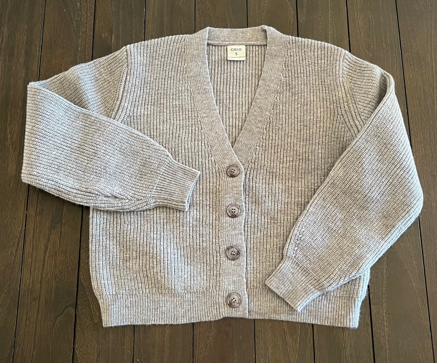 V-Neck Ribbed Cardigan
