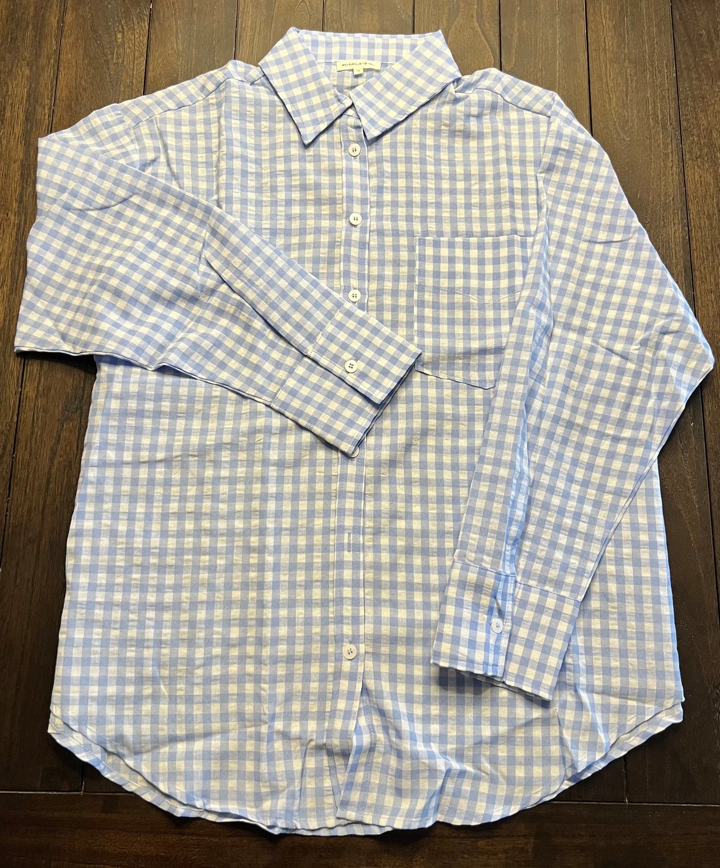 Light Blue Gingham Button Down