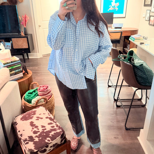 Light Blue Gingham Button Down