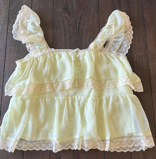 Lime Ruffle Top