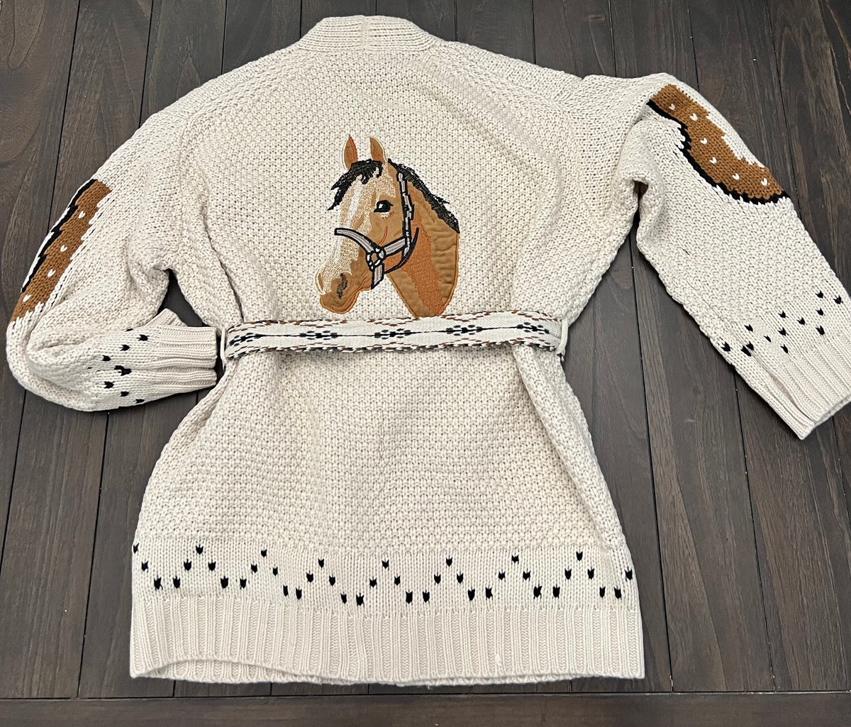 Horse Belted Cardigan