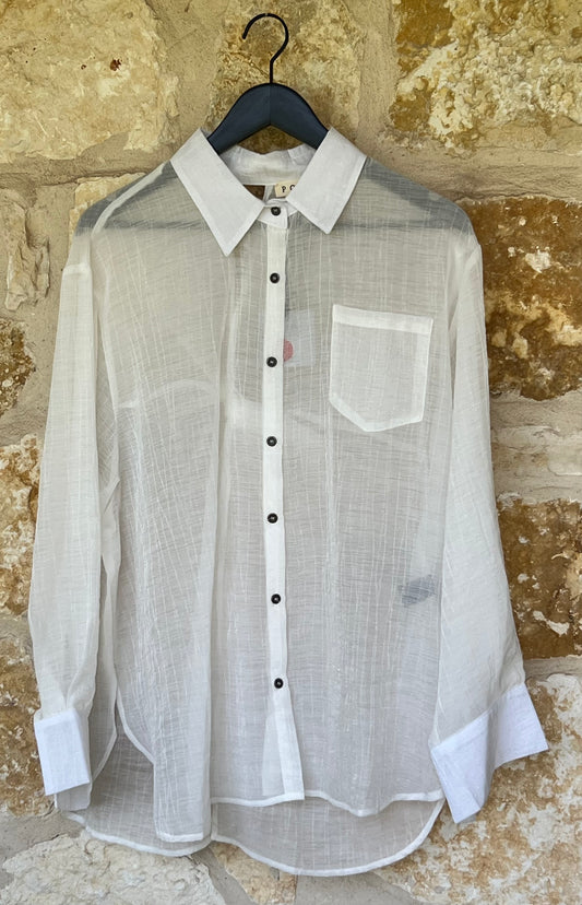 Chiffon Button Down Shirt