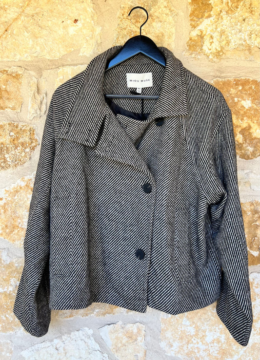 Herringbone Cape Style Jacket