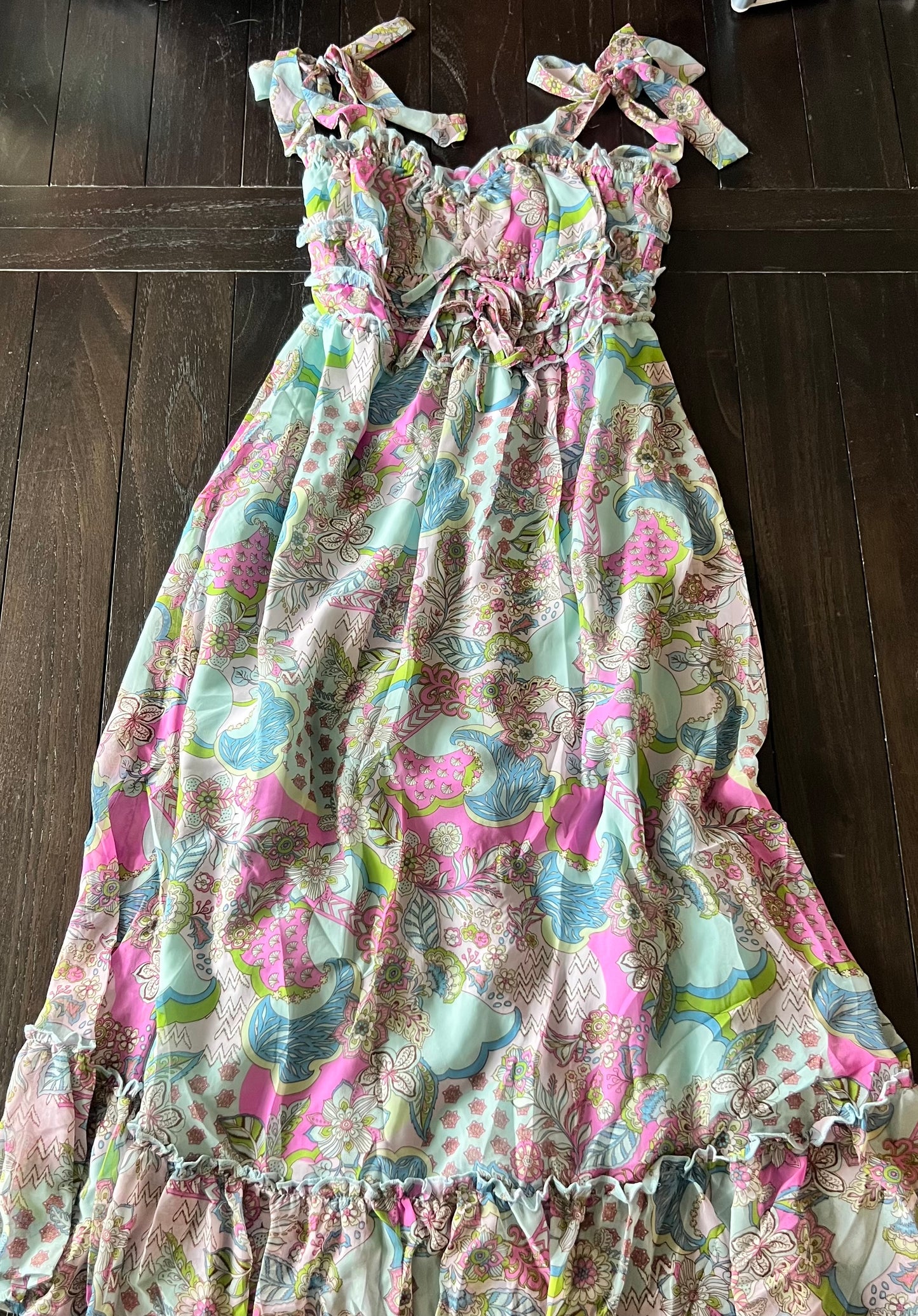 Ruffle Tie Strap Dress