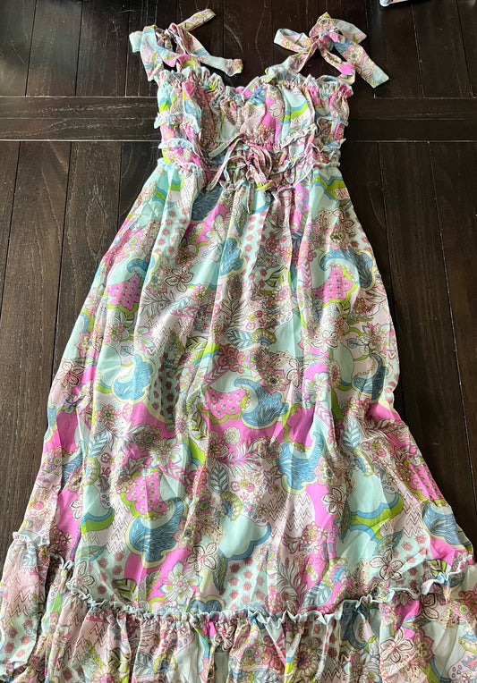 Ruffle Tie Strap Dress