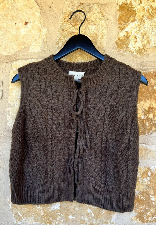 Olive Cable Vest