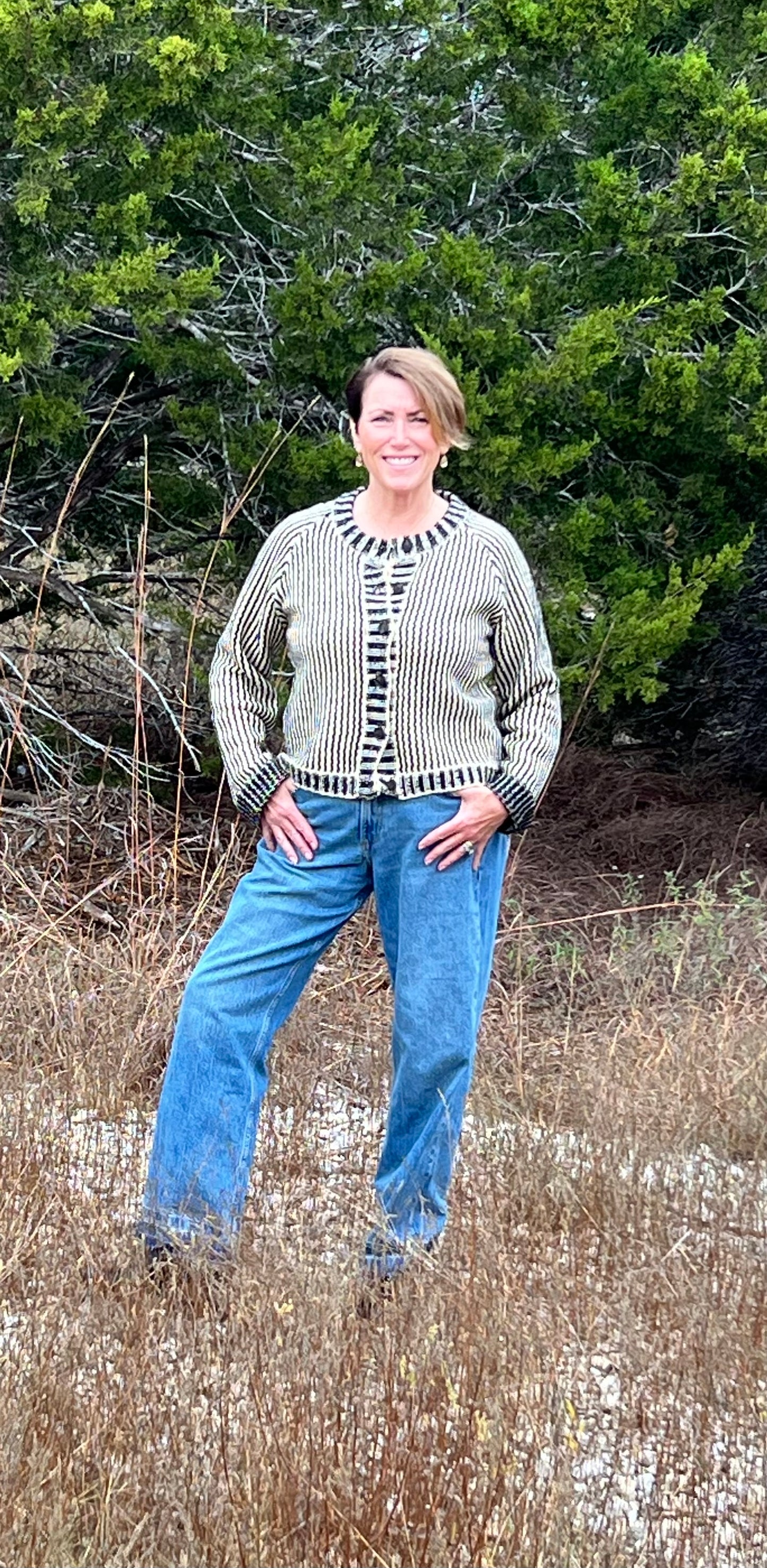 Vertical Stripe Cardigan