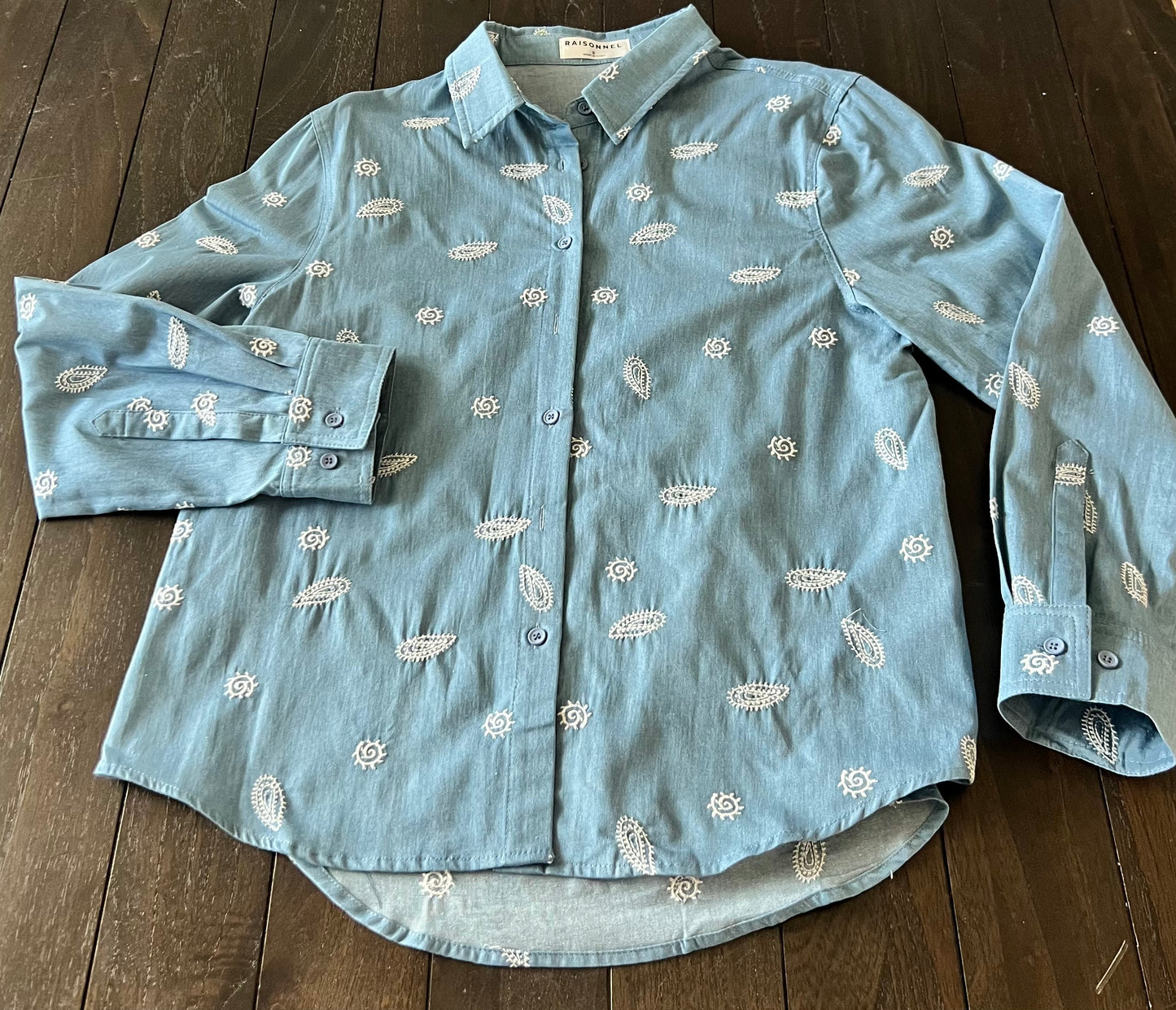 Denim Paisley Button Down