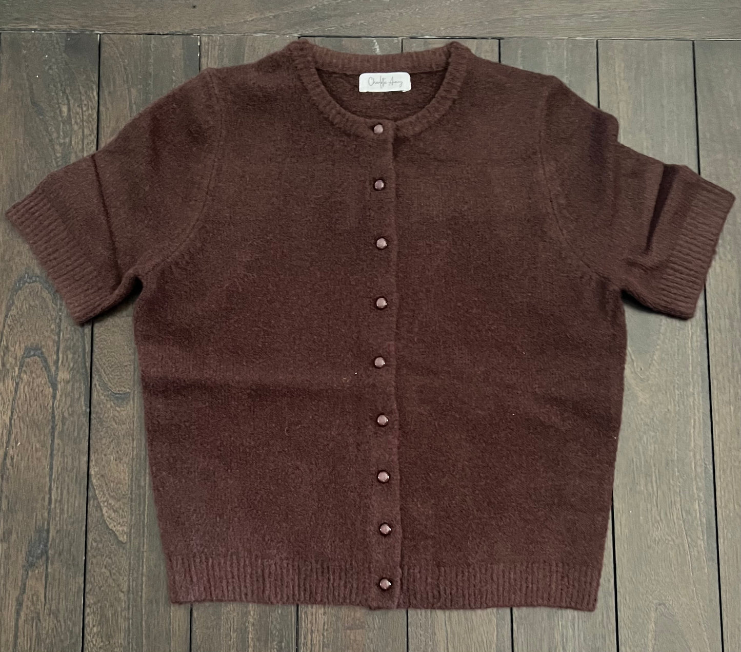 Short Sleeve Button Cardigan