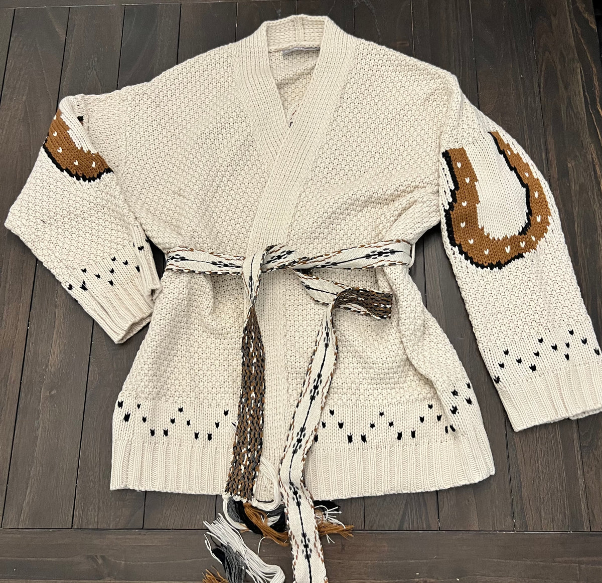 Horse Belted Cardigan