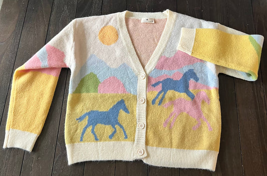 Pastel Horses Cardigan