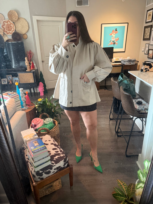 Tencel Mock Neck Jacket