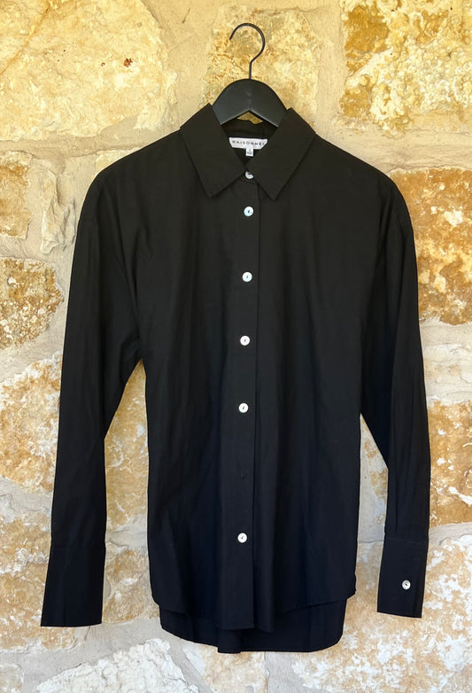 Cinched Black Shirt