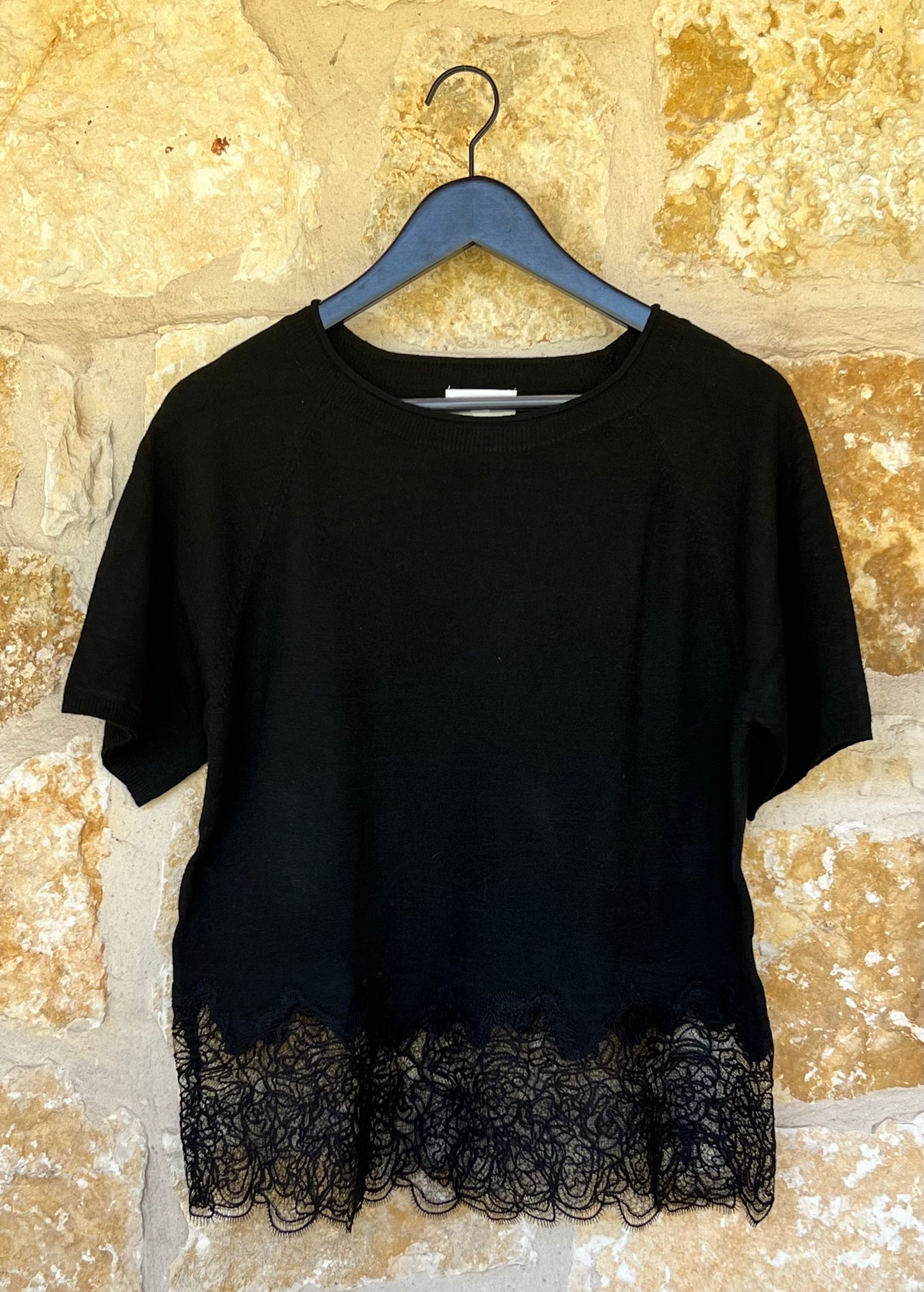 Lace Trim Short Sleeve