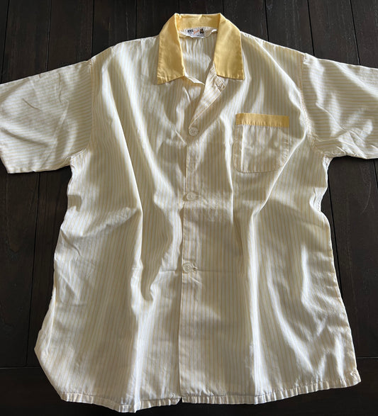 1960's Yellow Pinstripe Pajama Top
