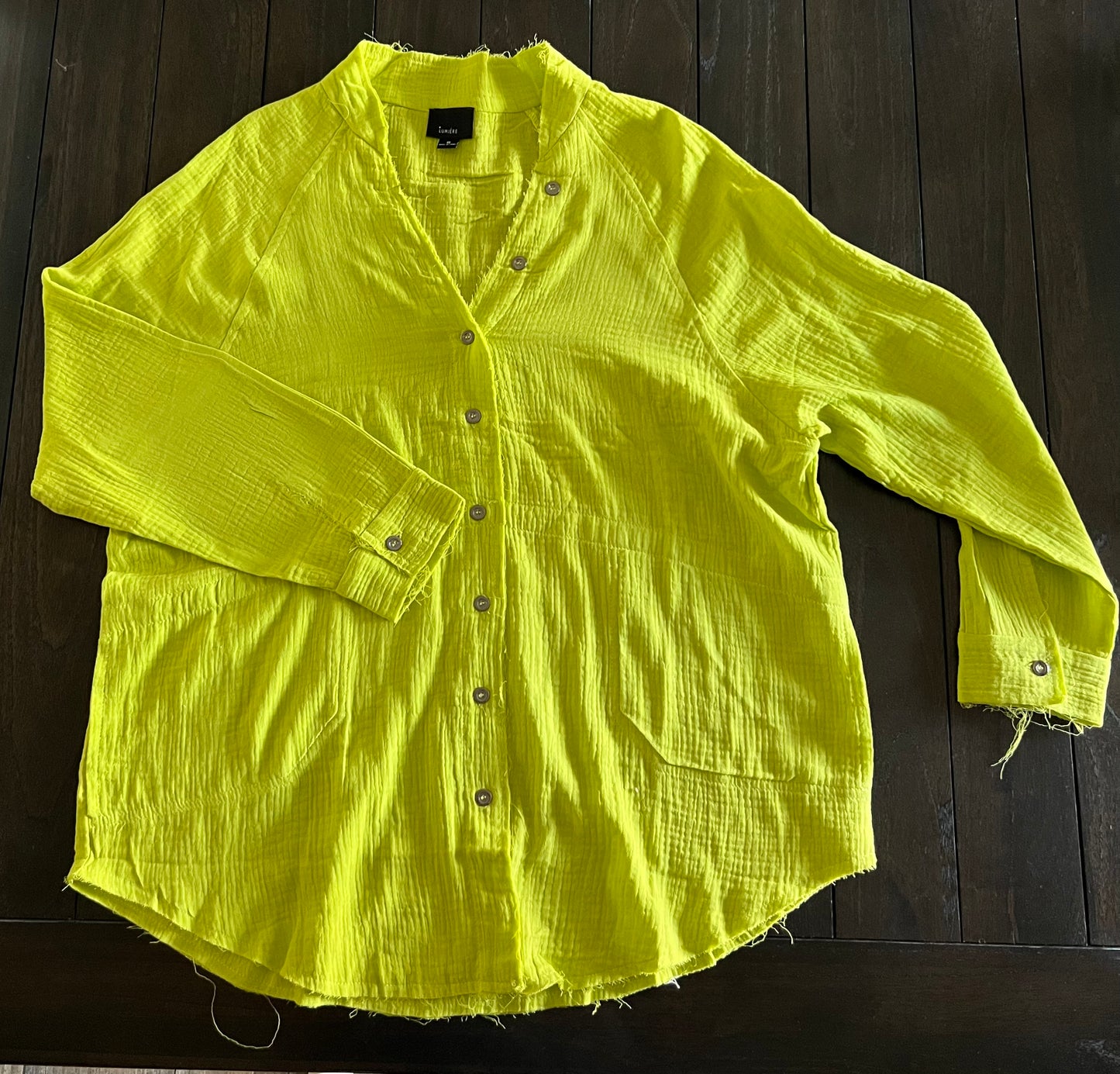 Lime Button Down