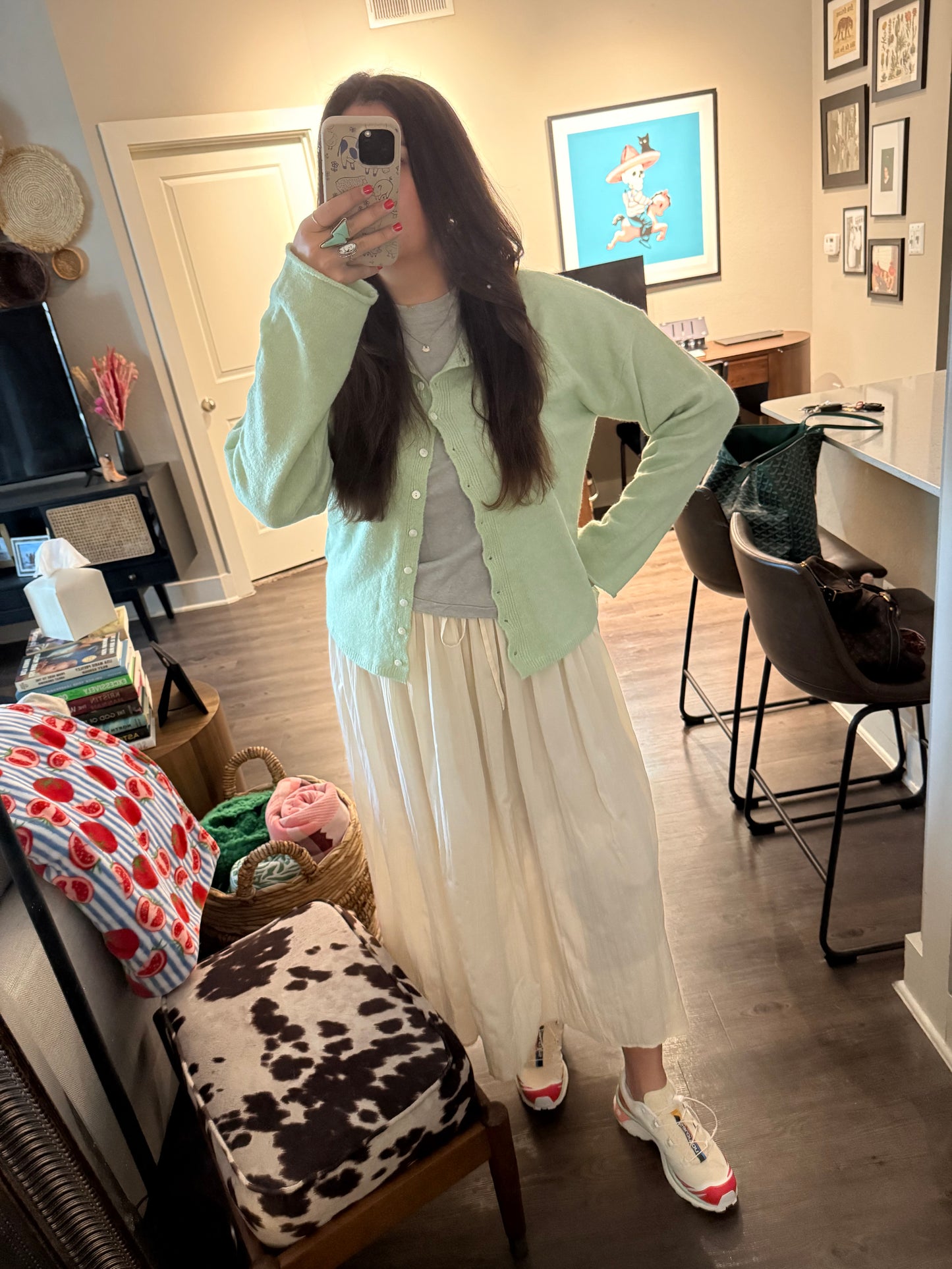 Mint Button Down Cardigan