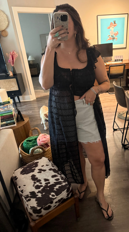 Sheer Textured Chiffon Dress