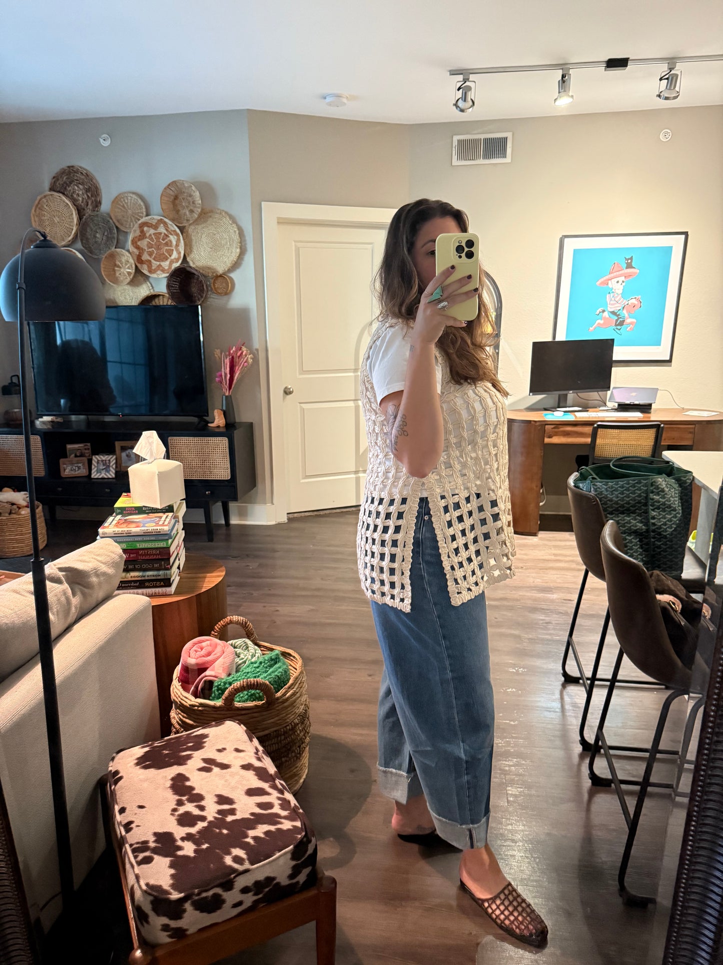 Round Neck Net Top