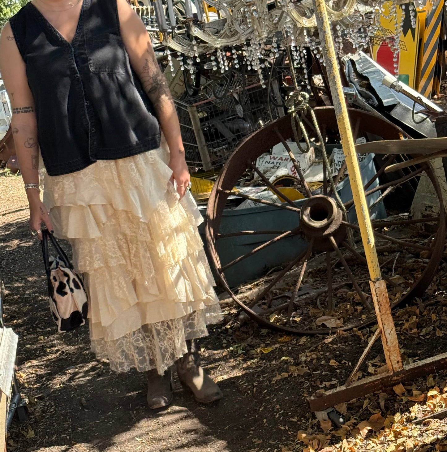 Lacy Tiered Maxi Skirt