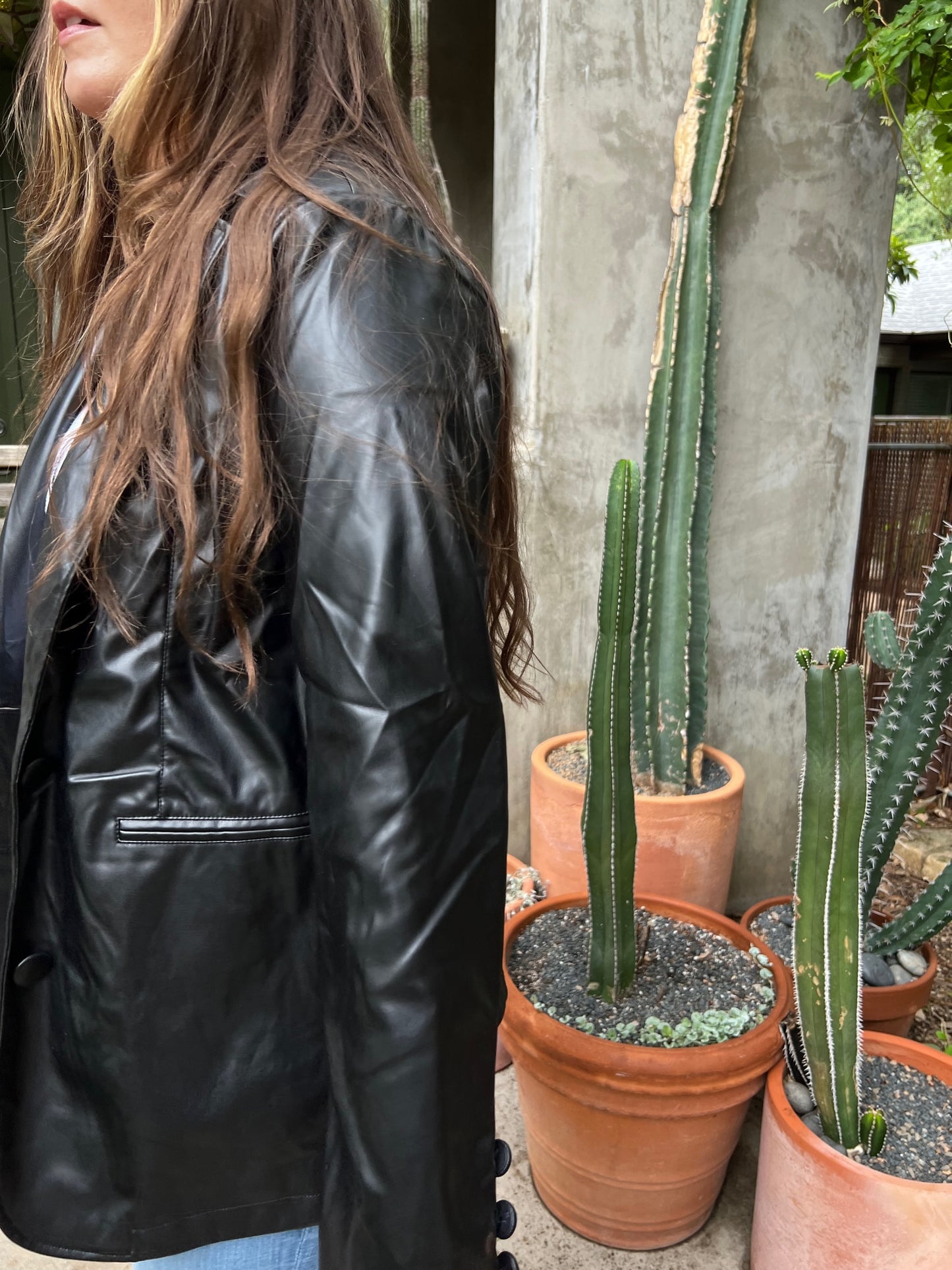 Leather-Like Blazer