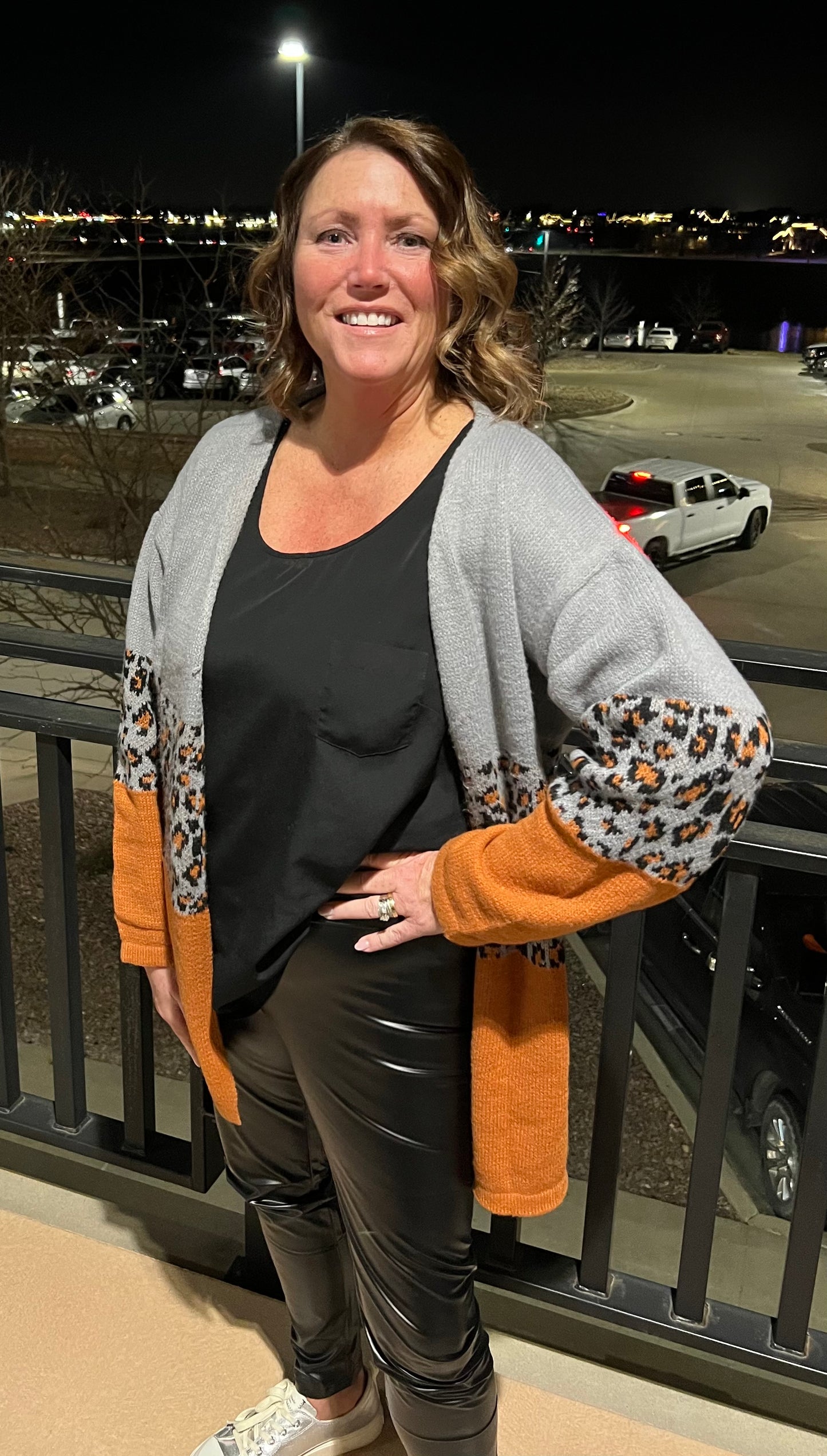 Orange Leopard Cardigan