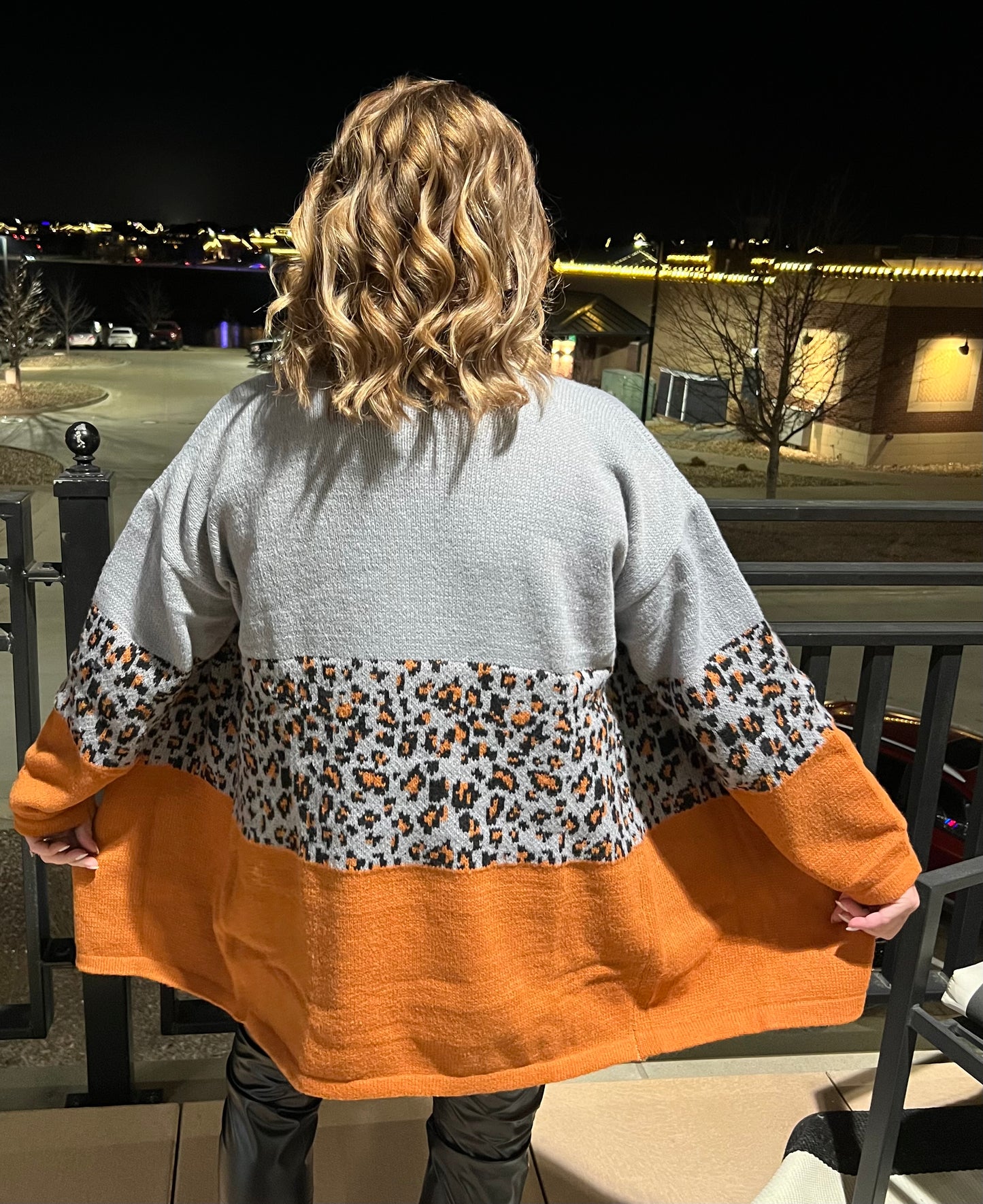 Orange Leopard Cardigan